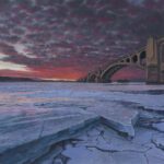 Timothy Barr, Wrightsville Ice Breakup, 2022, Oil on panel, 12 x 16 inches