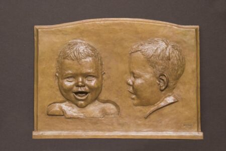 J. Clayton Bright, Two States of Delight, Bronze, 9 ¾ x 7 inches, signed and numbered