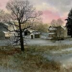 Peter Sculthorpe, Oak Meadow (SOLD), Watercolor, 16 x 29 ½ inches