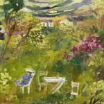 Elizabeth Endres, Little Garden Landscape (SOLD), 2023, Oil on canvas, 12 x 12 inches