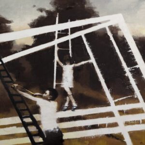 Gary Ruddell, Rhoom for Error, 2017, Oil on panel, 48 x 48 inches