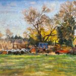 Michael Doyle, Indian Summer (SOLD), 2023, Oil on board, 7 ¼ x 10 ¼ inches