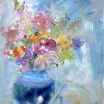 Mary Page Evans, August Bouquet, Oil on paper, 22 x 17 ½ inches
