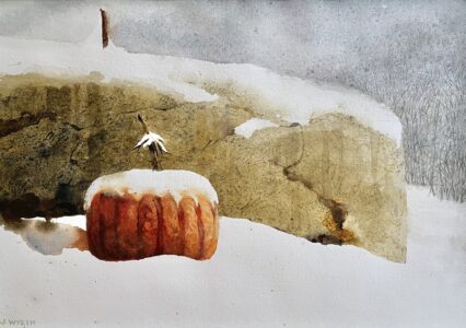 Jamie Wyeth, Snow Pumpkin, 1976, watercolor, 13 3/8 x 19 1/4 inches