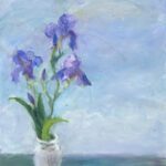 Mary Page Evans, Iris in the Sky, Oil on canvas, 37 x 25 inches