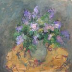 Mary Page Evans, Lilacs, Oil on canvas, 30 x 30 inches