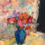 Mary Page Evans, Orange Bouquet, Oil on canvas, 31 x 25 inches