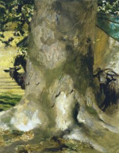 Jamie Wyeth, Goat Tree, 2006, Combined mediums on toned board, 37 ½ x 35 ½ inches