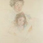Mary Cassatt (1844-1926), Heads of Reine and Margot, c. 1902, Pastel counterproof on Japan paper, 25 ⅛ x 20 ½ inches