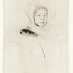 Mary Cassatt (1844-1926), The Velvet Sleeve, c. 1904, Drypoint on antique cream laid paper, 10 ½ x 7 ½ inches