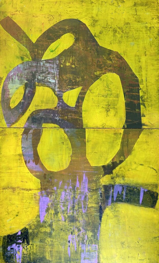 Vicki Vinton, Mirrored 1, 2024, Mixed media on board: plaster, emulsion, 32 x 20 inches - SOLD -