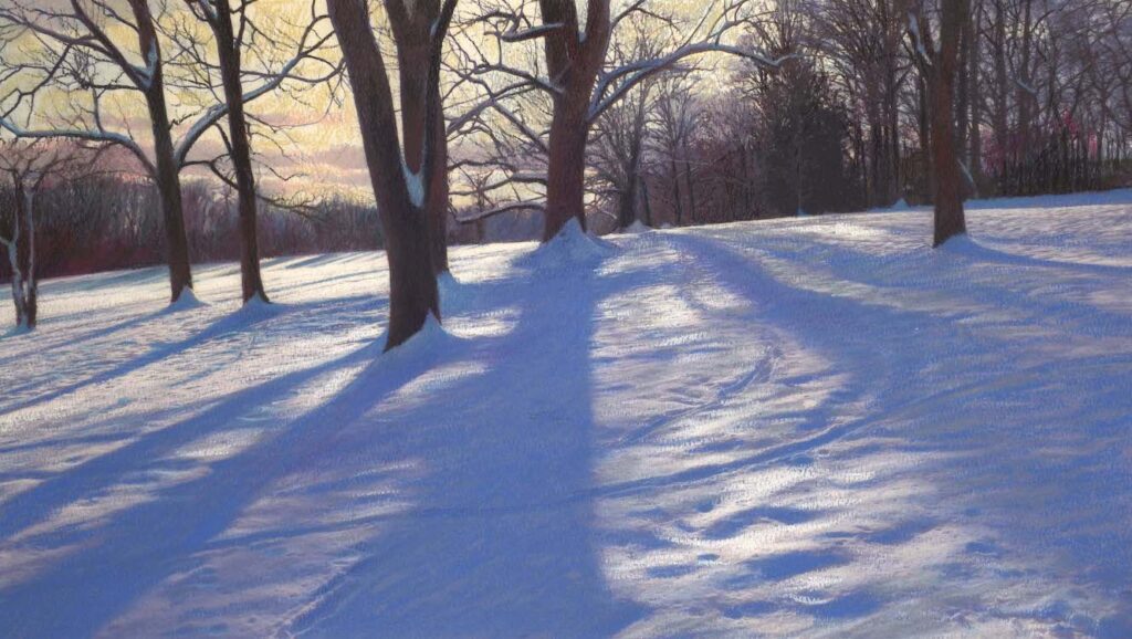 Greg Mort, Afternoon Shadows, 2024, Pastel on Paper, 9 ¾ x 17 ¼ inches - SOLD -
