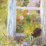 SOLD - Elizabeth Endres, Pink Sky Pondering, 2025, Oil on canvas, 40 x 32 inches