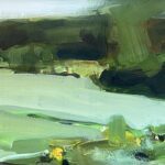 Alex Kanevsky, Wonalonset Farm, 1997, Oil on board, 7 x 14 inches