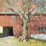Jon Redmond, Side of a Barn, 2025, Oil on board, 17 ½ x 17 ½ inches