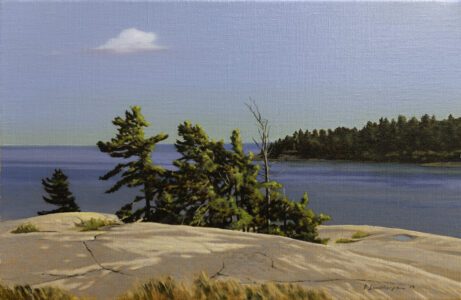 Peter Sculthorpe, Evening on Georgian Bay, 2025, Oil on linen, 8 x 12 inches