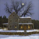 Peter Sculthorpe, Moonlit, Embreeville, 2025, Oil on panel, 8 x 8 inches