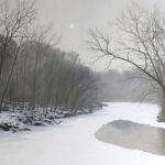 Peter Sculthorpe, Rockland Bend, Winter, 2025, Oil on linen, 32 x 60 inches
