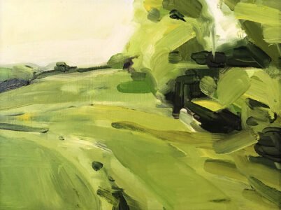 Alex Kanevsky, In the Laurels, 1995, Oil on panel, 11 ½ x 15 ¼ inches