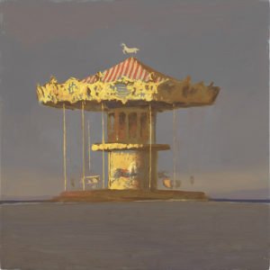Bo Bartlett, Arcachon Carousel (Study), 2017, Oil on panel, 13 x 13 inches