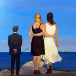 Bo Bartlett, An Incident at Sea (SOLD), 2014, Oil on linen, 30 x 30 inches