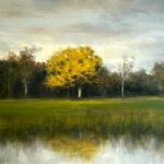 Dennis Sheehan, Golden Reflection, Oil on canvas, 20 x 32 inches