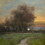 Dennis Sheehan, Meadow at Sunset, Oil on canvas, 30 x 24 inches
