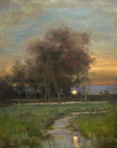 Dennis Sheehan, Meadow at Sunset, Oil on canvas, 30 x 24 inches