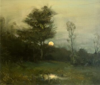 Dennis Sheehan, Moonlit Meadow, Oil on canvas, 20 x 24 inches