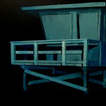 Francis Di Fronzo, Nocturne, 2018, oil over watercolor and gouache, 12x16 inches