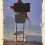 Francis Di Fronzo, Study for Roys at Sunset, 2018, watercolor and gouache on paper, 7x12 inches