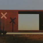 Francis Di Fronzo, The Crossing (Part 5), oil over watercolor and gouache, 25x60 inches