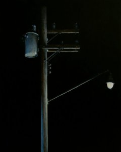 Francis DiFronzo, Waiting with Red Eyes and a Stone Heart, Oil over watercolor and Gouache, 25 x 17 inches