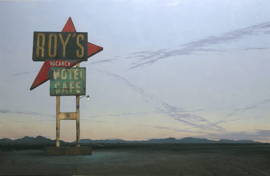 Francis Di Fronzo, Crossing Paths, 2020, Oil over watercolor and gouache on panel, 32 x 49 inches