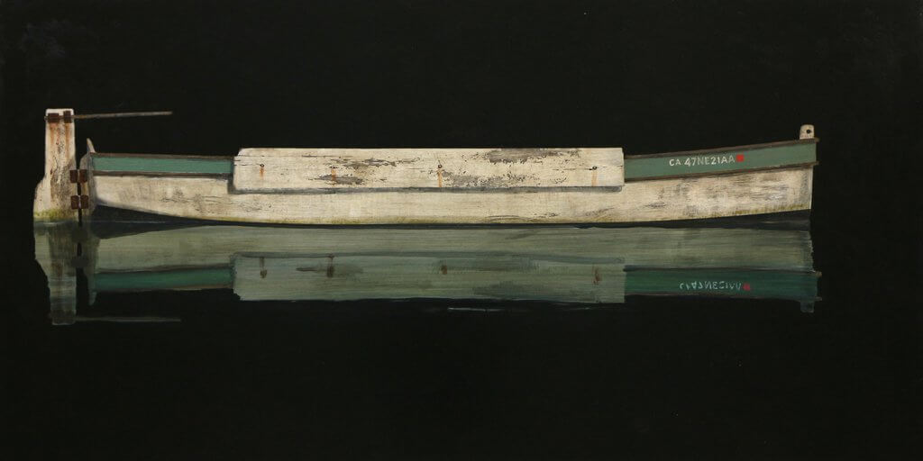 Francis Di Fronzo, Dream (Part 44), 2018, oil over watercolor and gouache on panel, 25 x 49 inches