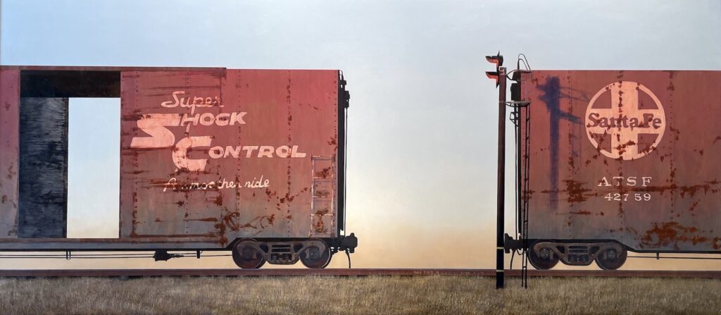 Francis Di Fronzo, Now Too Dark To Speak, 2019, Oil over watercolor and gouache on panel, 32 x 72 inches