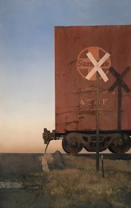 Francis Di Fronzo, The Crossing (Part 11), 2018, Oil over watercolor and gouache on panel, 30 x 19 inches
