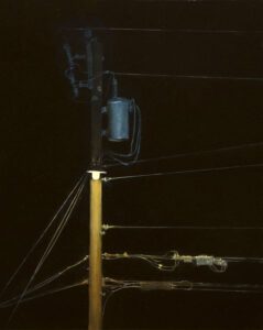 - SOLD - Francis DiFronzo, The Mystery (Part 4), Oil over watercolor and gouache on panel, 15 1/4 X 19 1/2 inches
