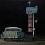 Francis DiFronzo, The Night Is Always Falling (Part 5), 2020, Oil over watercolor and gouache on panel, 34 x 49 inches