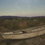 Francis DiFronzo, The Sea On Which I Float, 2021, Oil over watercolor and gouache on panel, 38 x 65 inches