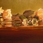 Chas Fagan, Rose Glasses, oil on canvas, 8 x 10 inches