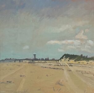 Giovanni Casadei, Dunes, Oil on panel, 12 x 12 ½ inches