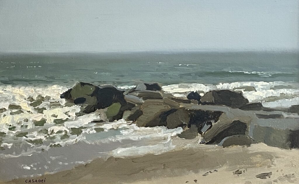 Giovanni Casadei, The Jetty, 2022, Oil on panel, 9 x 14 inches - SOLD -