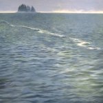 Greg Mort, Across Open Water, 2016, oil on canvas, 83 x 83 inches