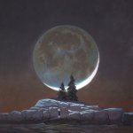 Greg Mort, Lunar Sentinels, 2016, oil on canvas, 85 x 85 inches