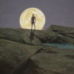 Greg Mort, The Conquered Moon, 2017, oil on board, 26 x 32 inches