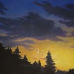 Greg Mort, Venus and Crescent, 2017, oil on canvas, 40 x 30 inches