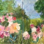 Mary Page Evans, Double Fields, Oil on canvas, 20 x 40 inches