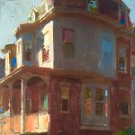 Jon Redmond, Big Bay, 2017, oil on board, 10 x 10 inches