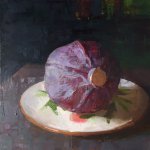 Jon Redmond, Cabbage, 2016, oil on board, 10 x 10 inches